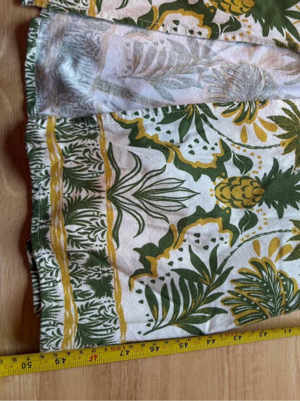 Tropical Palm Print Linen Maxi Slip Dress - Green, Yellow, and Tan - Picture 5 of 6